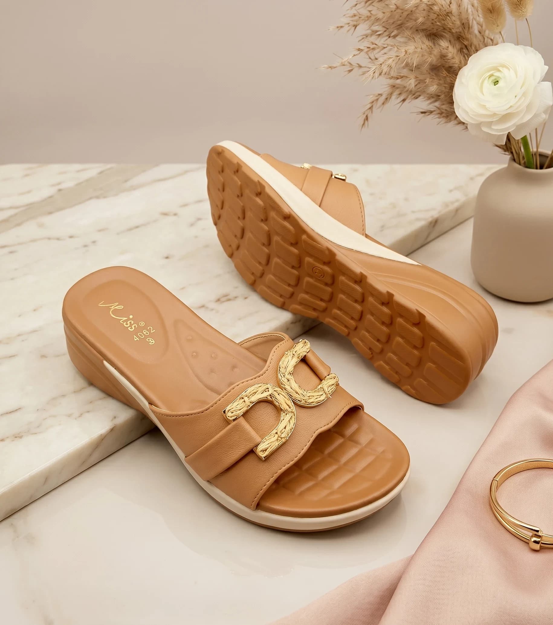 Sahara Woven-Buckle Comfort Slide