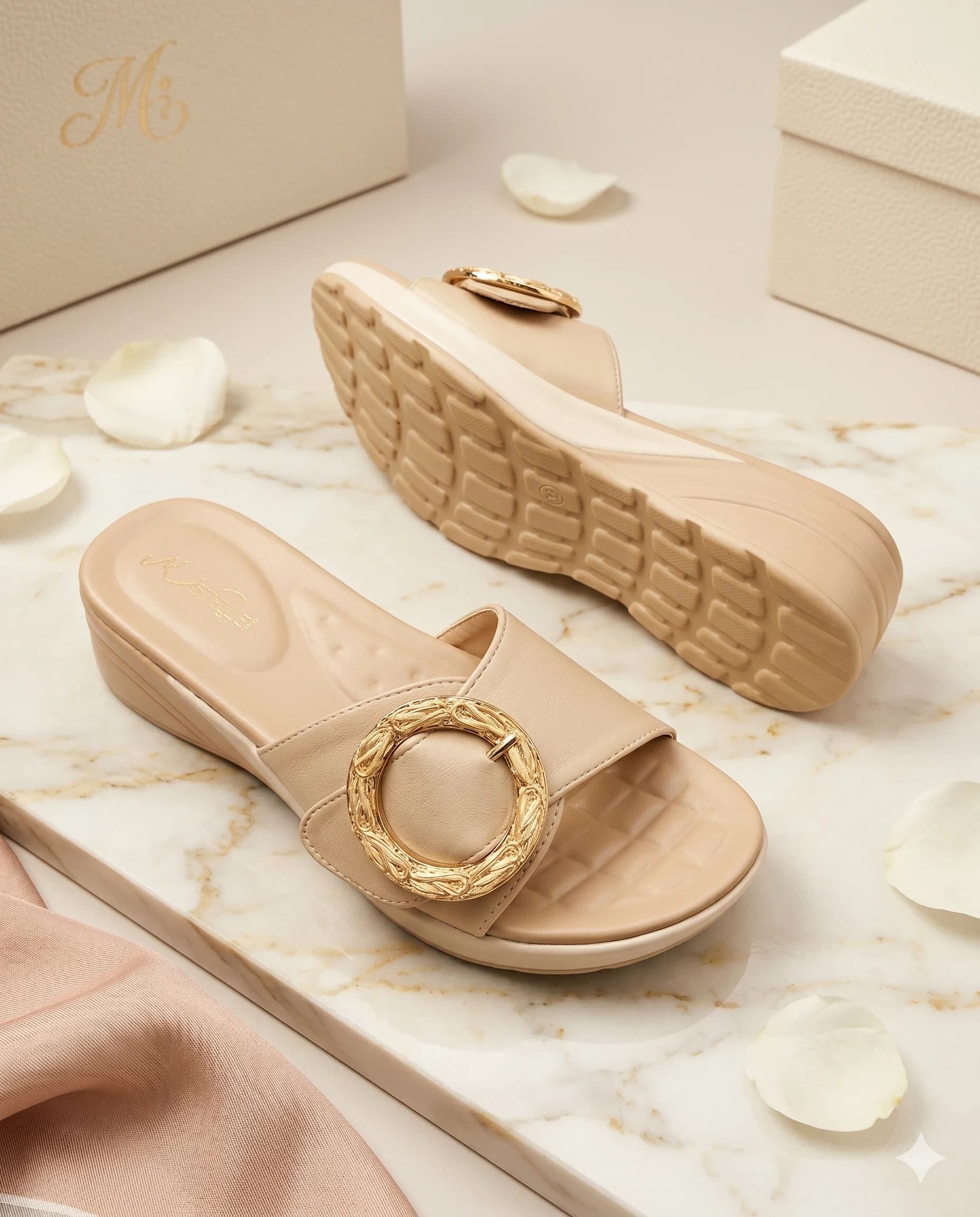 Aura Gold-Ring Comfort Slide